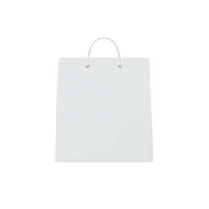 Custom white paper shopping bag flat bottom inspiration by qualitycustomboxes.com
