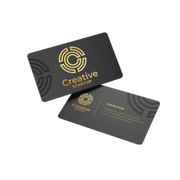 Custom Cards Black Background Golden Logo by qualitycustomboxes.com