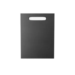 Custom die cut handle paper bag 1-color black color by qualitycustomboxes.com
