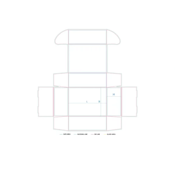 Custom Econo Roll End Front Tuck Box Dieline View by qualitycustomboxes.com