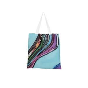 Custom full color tote bag with abstract art inspiration by qualitycustomboxes.com