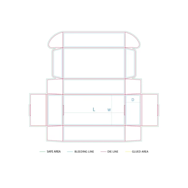 Custom Mailer Box Dieline View by qualitycustomboxes.com