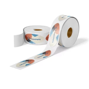 Custom Oval Sticker Roll Unwinded Custom Logo Printed Inspiration by qualitycustomboxes.com