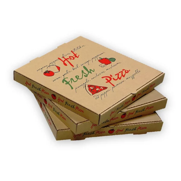 Custom Pizza Box Corrugated Multiple Pizza Box Side View Custom Graphics Printed Inspiration by qualitycustomboxes.com