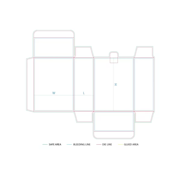 Custom Reverse Tuck End Box Dieline View by qualitycustomboxes.com