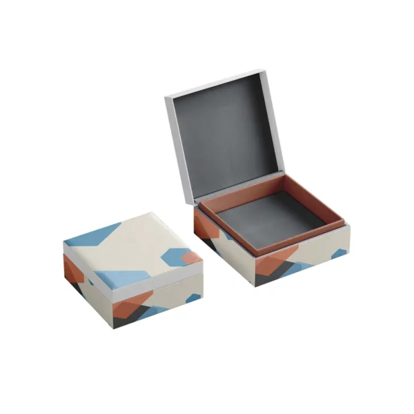 Custom shoulder box open top view with attached lid by qualitycustomboxes.com