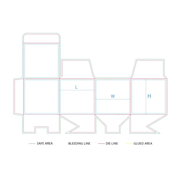 Custom Tuck Top Snap Lock Bottom Box Dieline View by qualitycustomboxes.com